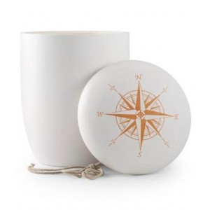Biodegradable Urn (White with Compass Lid)